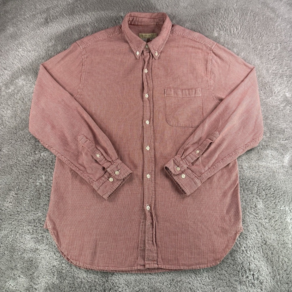 The Territory Ahead Mens M Red Micro Check Button Down Shirt Cotton Long Sleeve